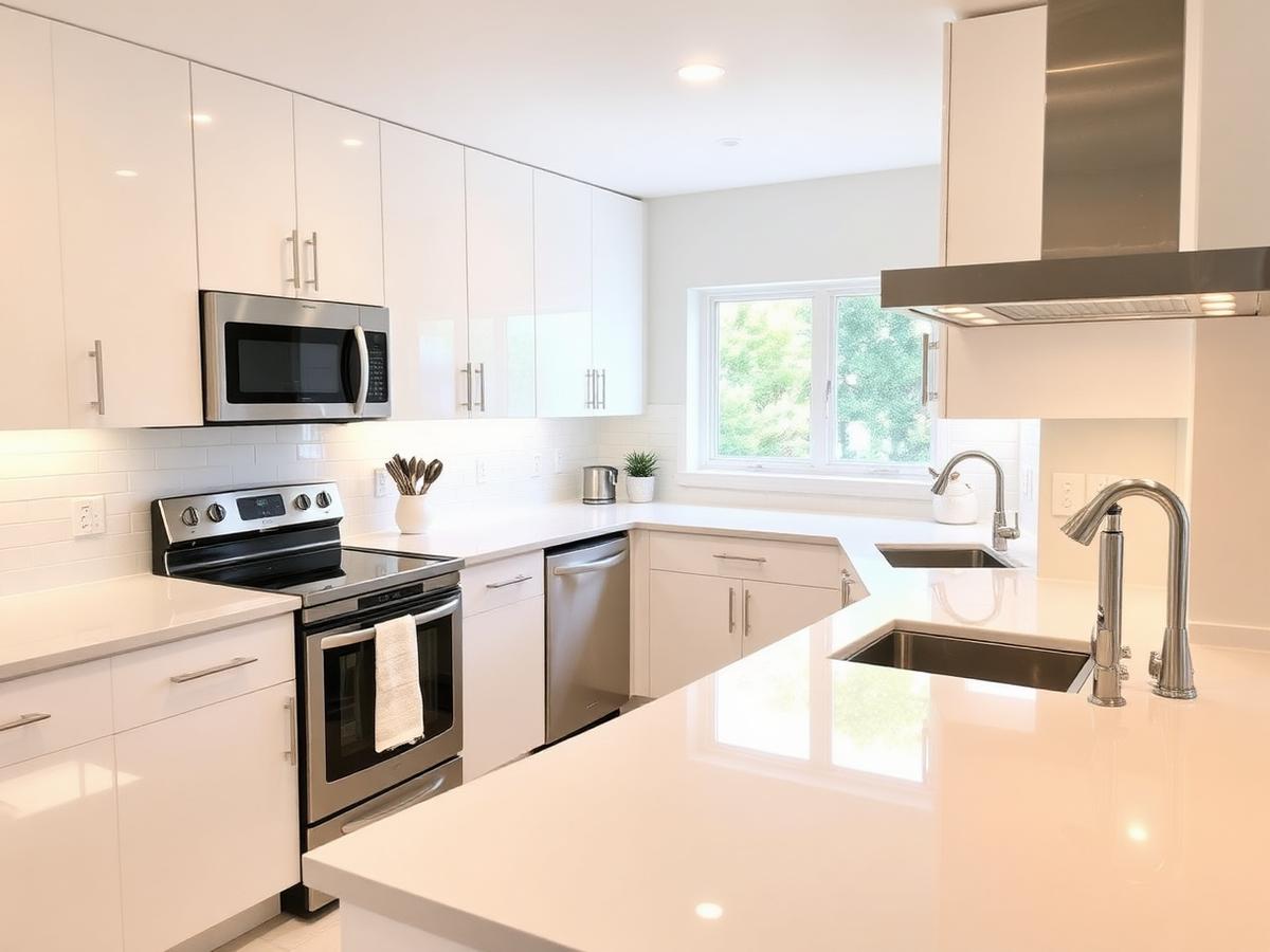 Spotless kitchen after deep cleaning in New York City