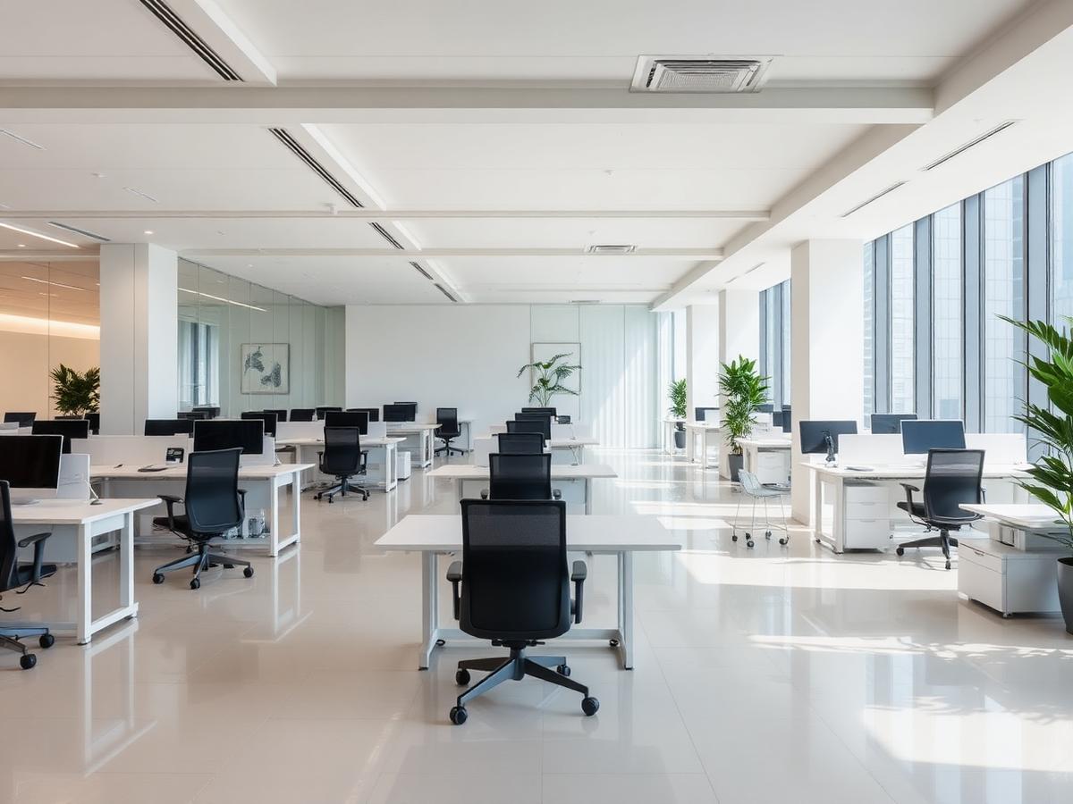 Clean modern office space in Manhattan after commercial cleaning